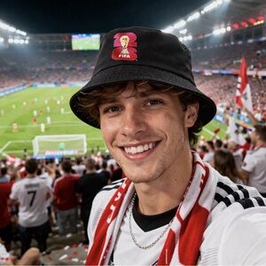 Black Bucket Hat with Gold FIFA 2026 Trophy Logo